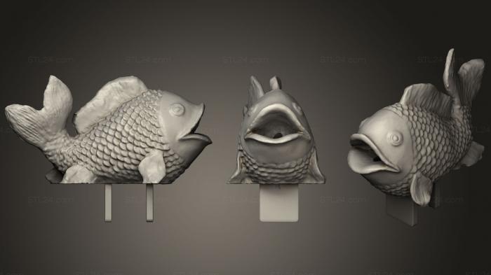 Статуэтки животных (Рыбный фонтан, STKJ_0951) 3D модель для ЧПУ станка